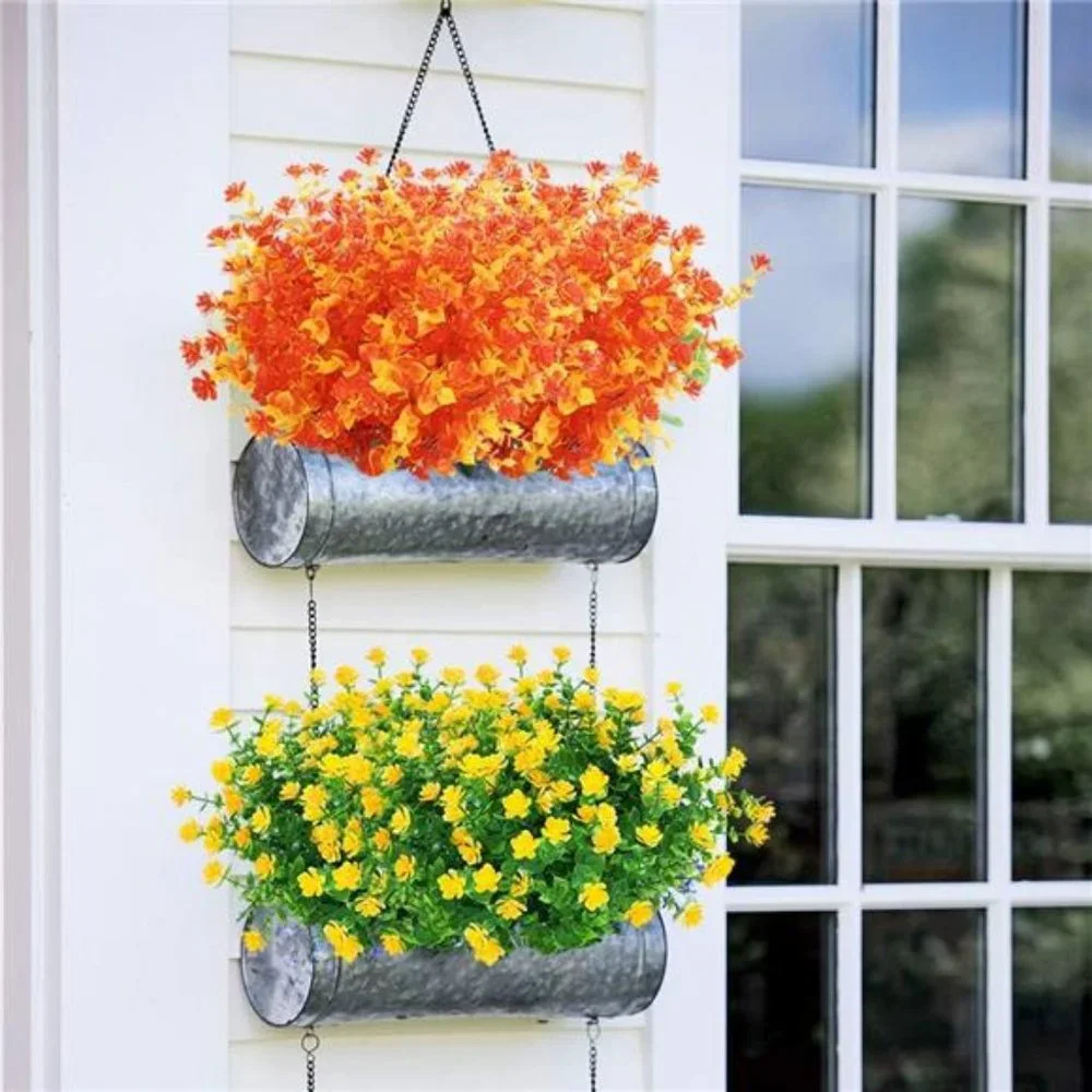 6 Bundles Artificial Fall Flowers No Fade Faux Autumn Plants Fake Indoor Outdoor - Picture 3 of 7